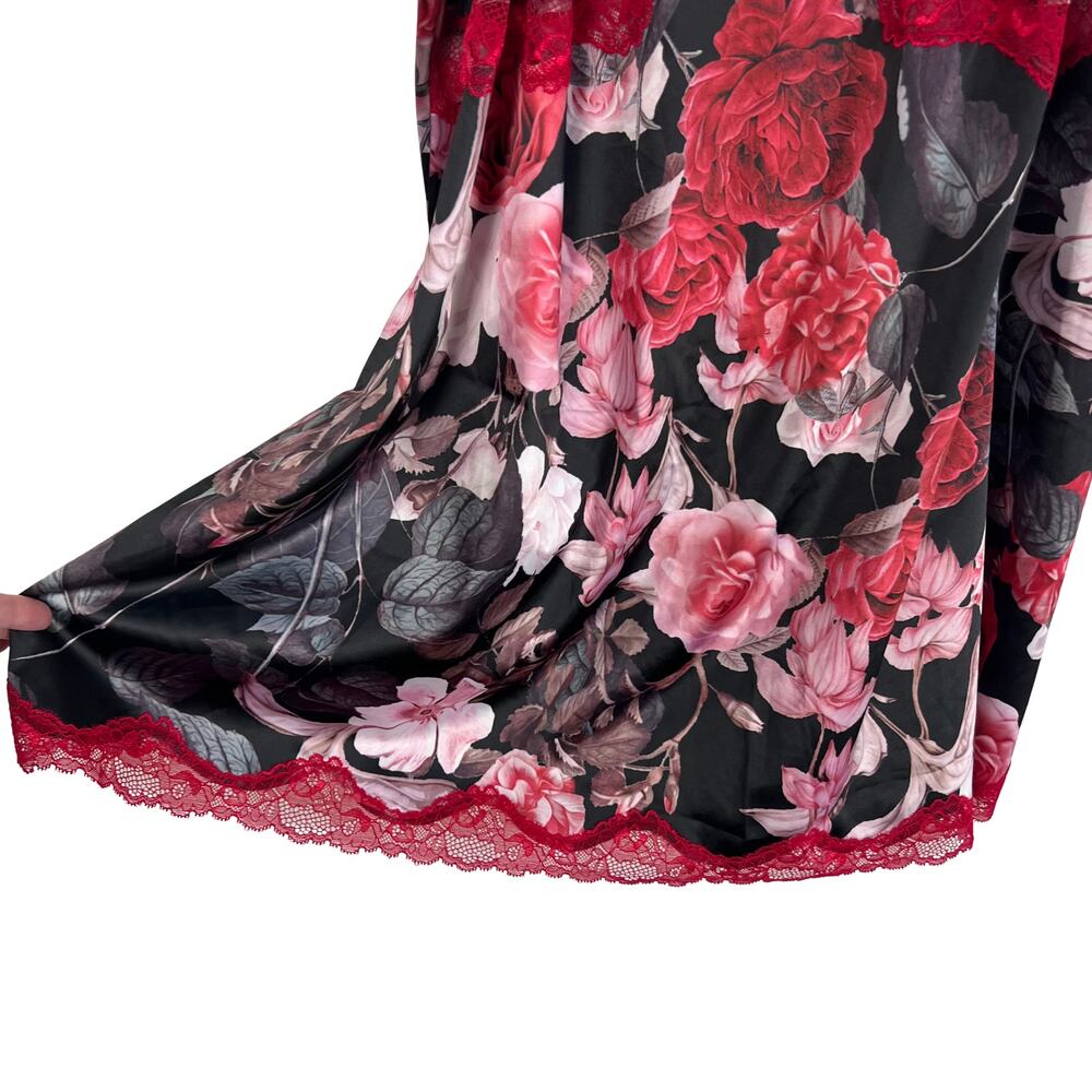 Cacique Floral Lace Trim Chemise Babydoll 26/28 Plus Size Lingerie Sleepwear - Picture 4 of 9
